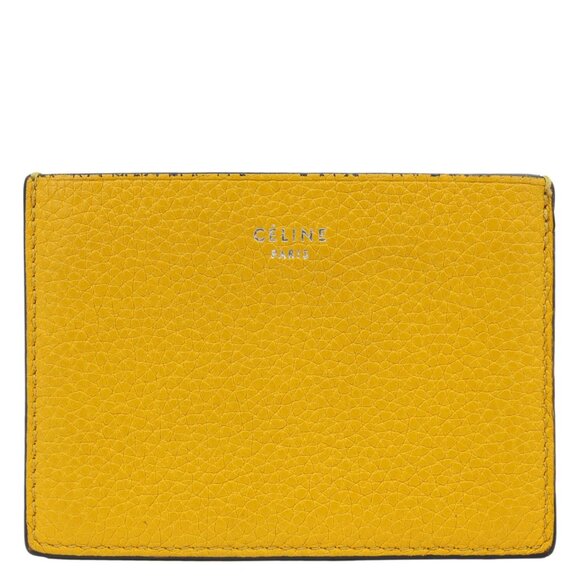 Celine  Leather Card Holder Wallet Yellow - Picture 1 of 13